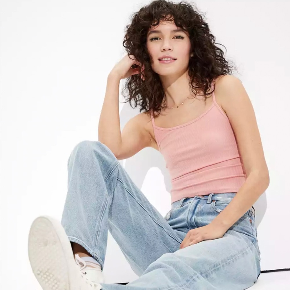 2 PACK American Eagle Blush and Crème Tank in XS/S, cropped stretch tank